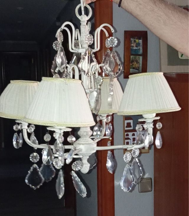 Lampara techo 4 luces cristal