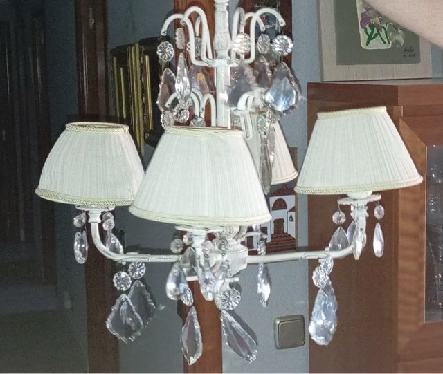 Lampara techo 4 luces cristal