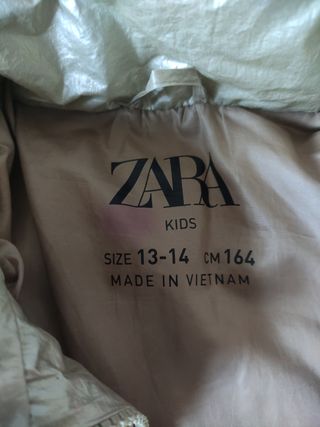 Chaqueta Zara niña dorada - Talla 13/14