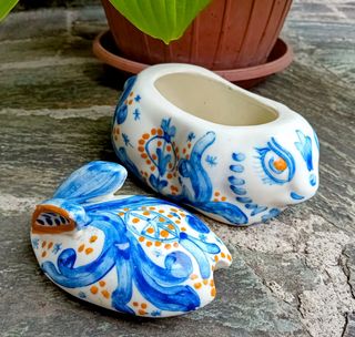 Coniglio salsiera  ceramica  Spagnola vintage 