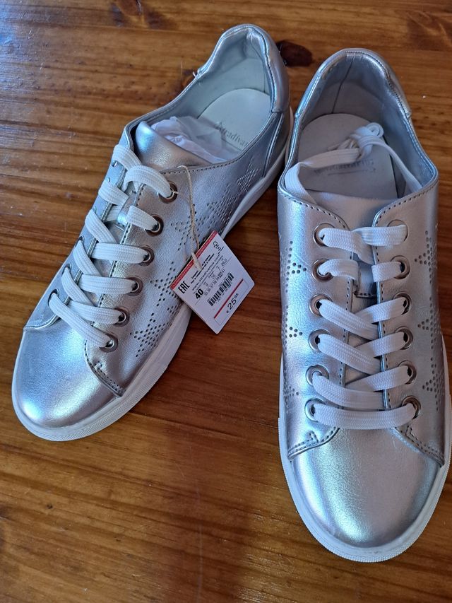 Zapatillas Stradivarius Plata - 40
