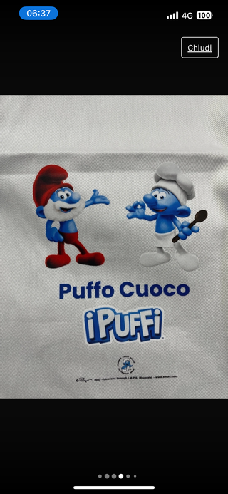 Grembiule + Cappellino Puffi Chef