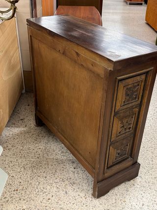 Mueble recibidor vintage madera dorada