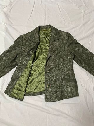 Chaqueta americana verde estampada