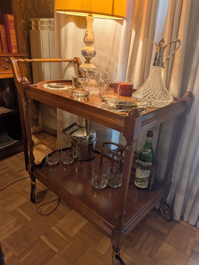 Decantador cristal plateado