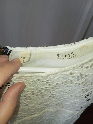 Abito bianco Guess in pizzo, colore Panna