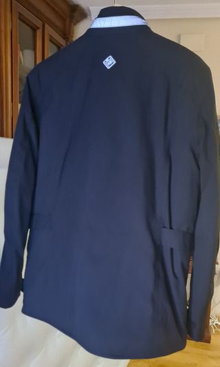 Chaqueta moto negra textil