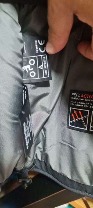 Chaqueta moto negra textil