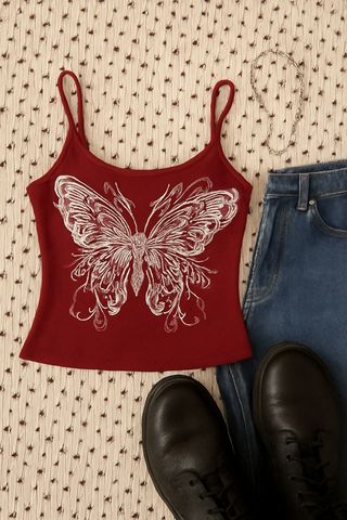 Top rojo tirantes -  camiseta nueva
