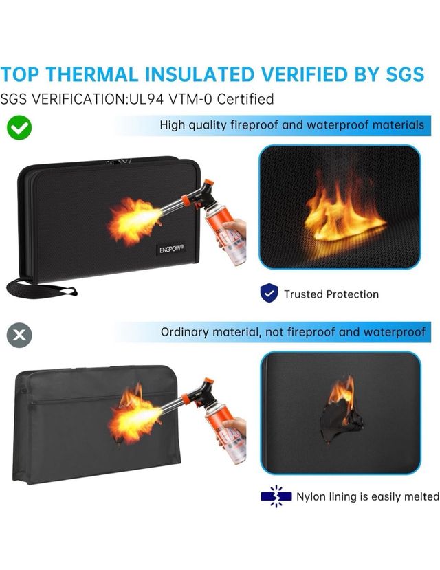 Portadocumentos ignífugo ENGPOW - Negro