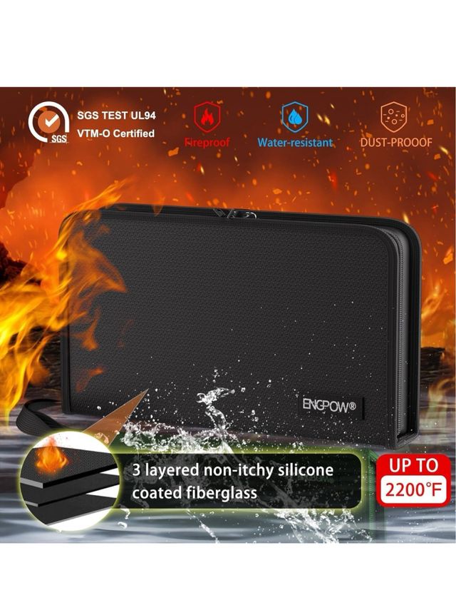 Portadocumentos ignífugo ENGPOW - Negro