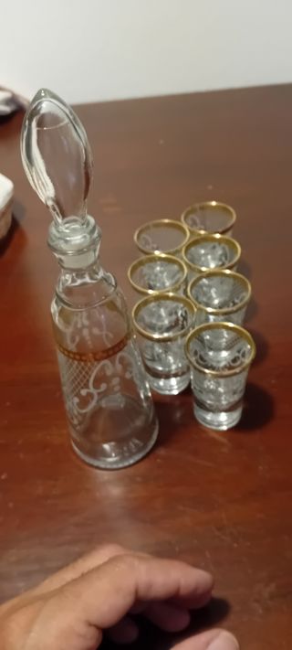 Set bicchieri e bottiglia vetro