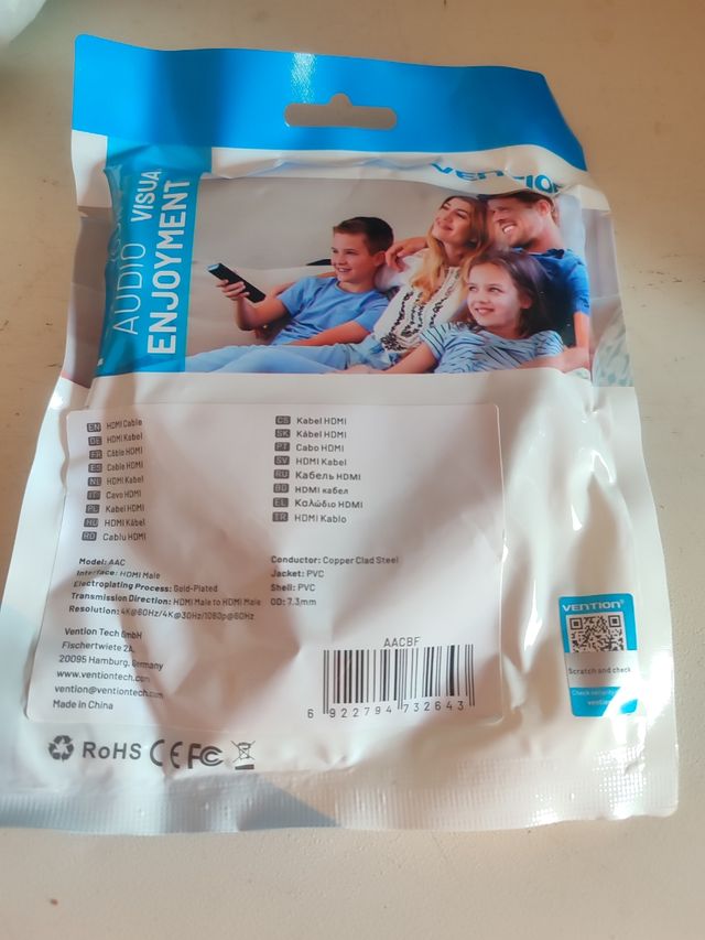 Cable HDMI VENTION 0.75m