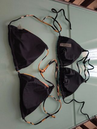 Bikini 2 pezzi: top argento e floreale