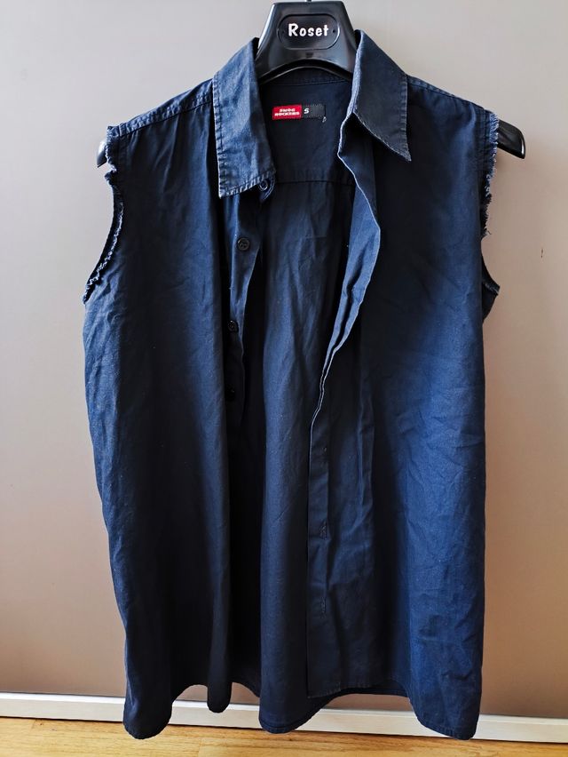 Camisa negra Smog Rockers sin mangas