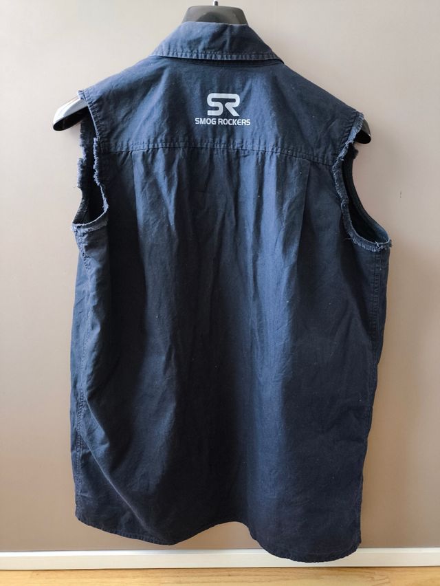 Camisa negra Smog Rockers sin mangas