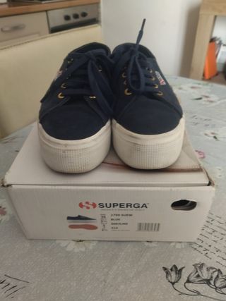 Superga 2750 Cotu Platform Blu