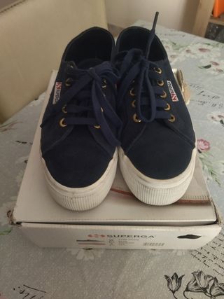 Superga 2750 Cotu Platform Blu