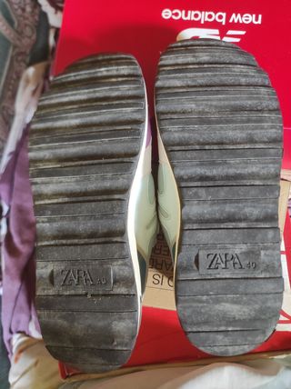 Zapatillas Zara 40 - Moradas y Verde Agua