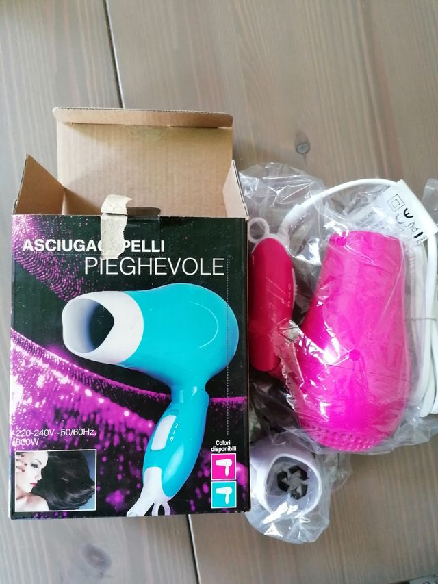 Asciugacapelli pieghevole fucsia