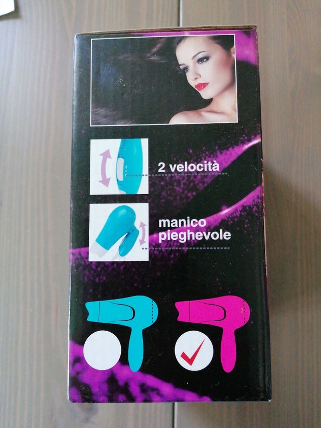 Asciugacapelli pieghevole fucsia