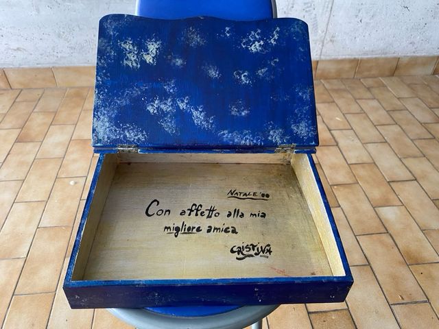 Scatola legno decorata farfalle