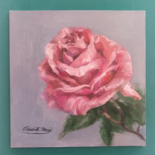 Óleo sobre tabla: Rosa.