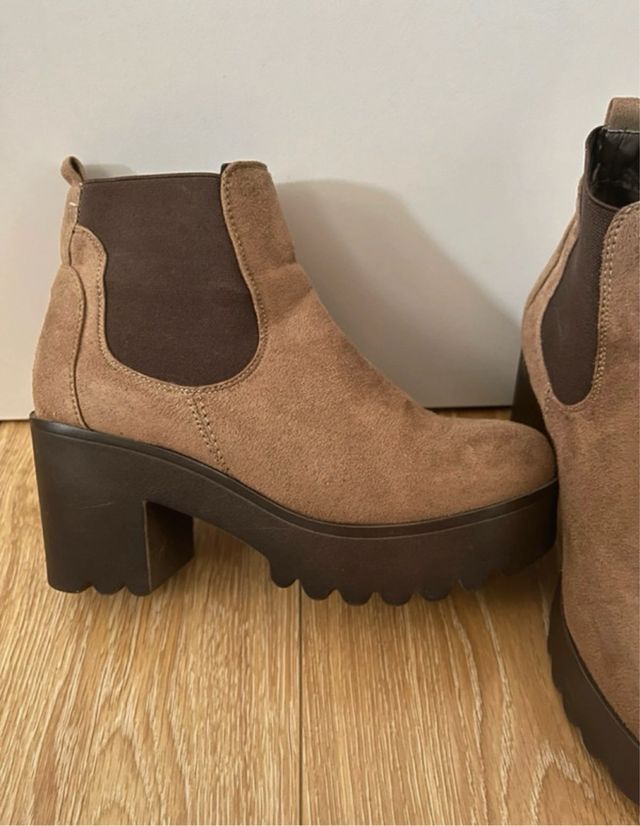 Botines plataforma marrón