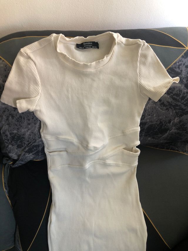 Vestido Bershka blanco talla XS