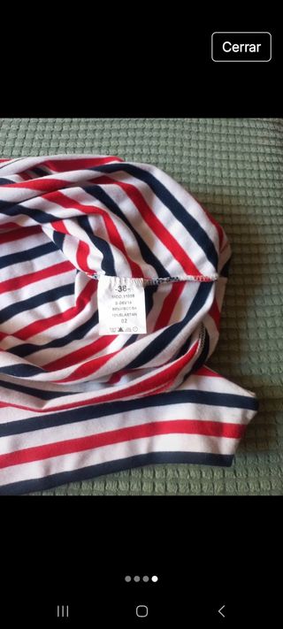 Camiseta rayas rojas y blancas