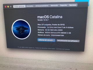 iMac 27" Apple  + sin teclado, solo ratón