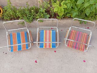 3 Sillas Plegables Infantil Camping Vintage
