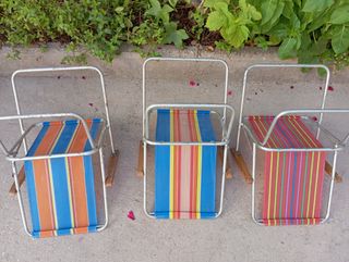 3 Sillas Plegables Infantil Camping Vintage