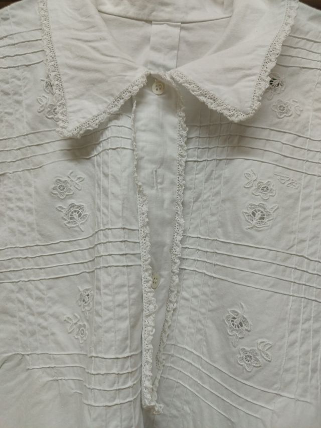 Camisón antiguo algodón blanco