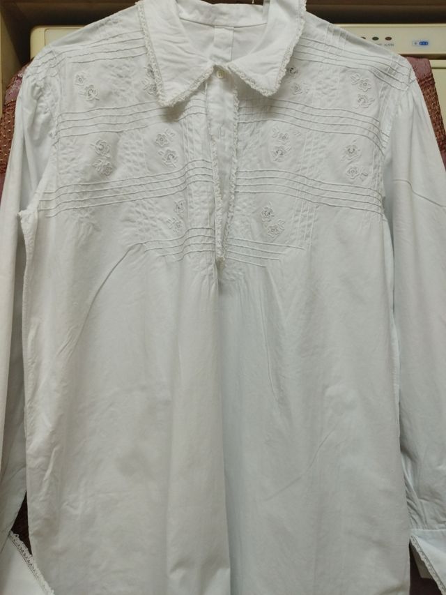 Camisón antiguo algodón blanco