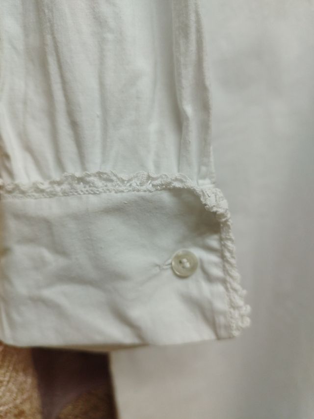 Camisón antiguo algodón blanco