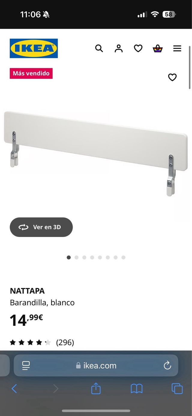 Pack Cama KRITTER +2Barandillas+1colchón+2 cajones