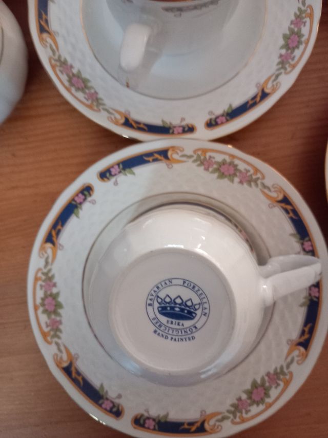 Juego de café porcelana azul y blanco