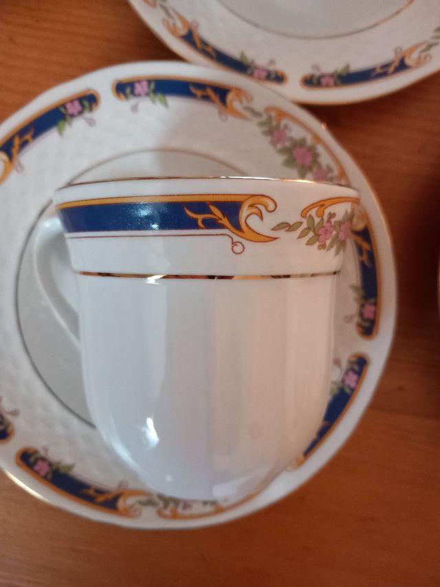 Juego de café porcelana azul y blanco