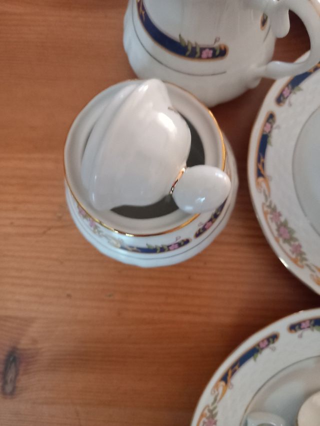 Juego de café porcelana azul y blanco