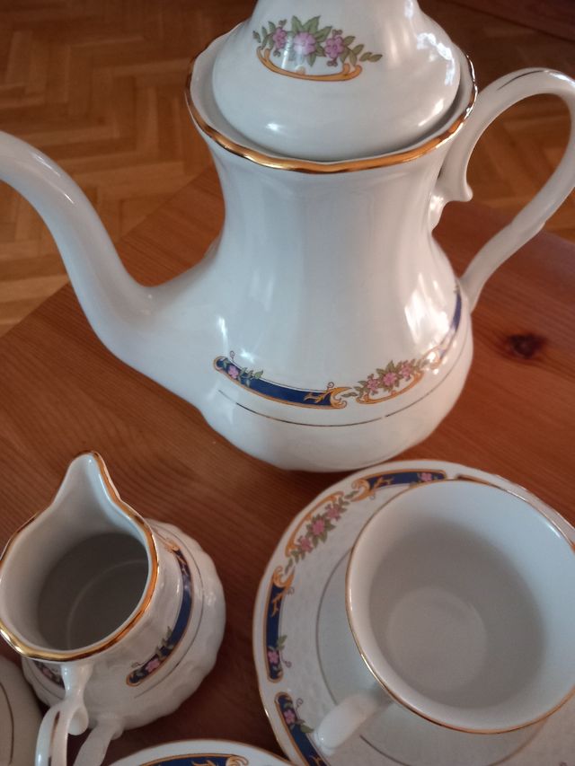 Juego de café porcelana azul y blanco