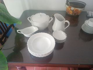 Vajilla porcelana blanca