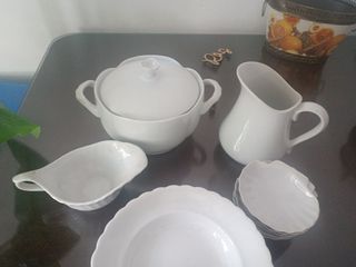 Vajilla porcelana blanca