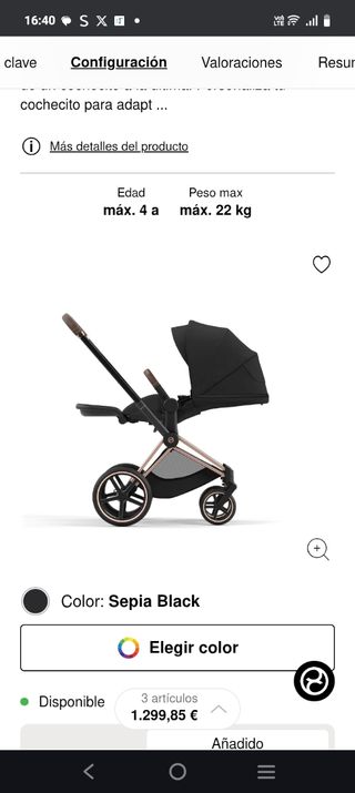Cybex Priam + silla coche +Base T coche+ 2 bolsos 
