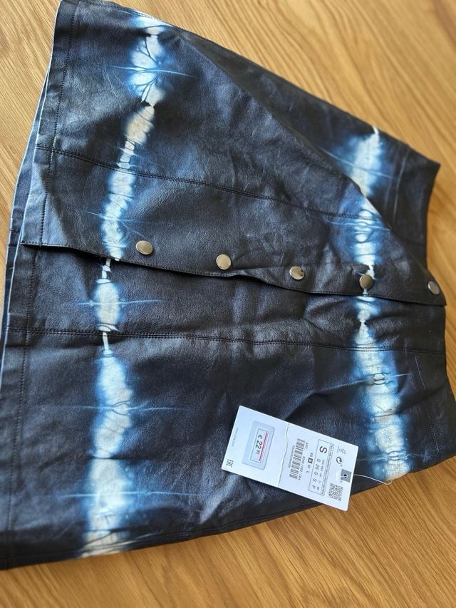 Minifalda Zara S - Azul Tie-Dye