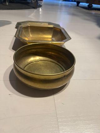 3 vassoi ottone vintage