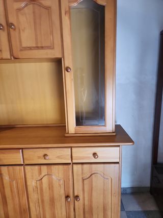 Librería con vitrina - Madera maciza