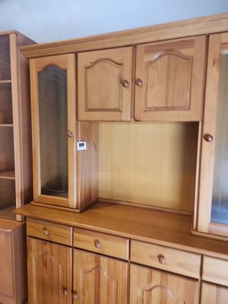 Librería con vitrina - Madera maciza