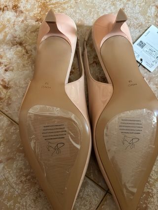 Zapato Mango beige tacón 38