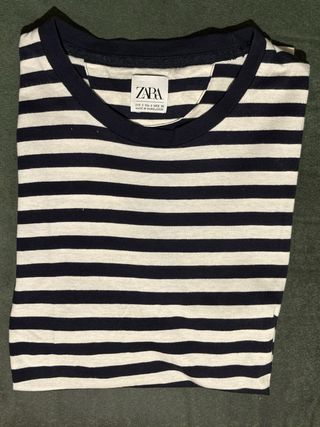 Camiseta rayas Zara S - Azul/Blanco